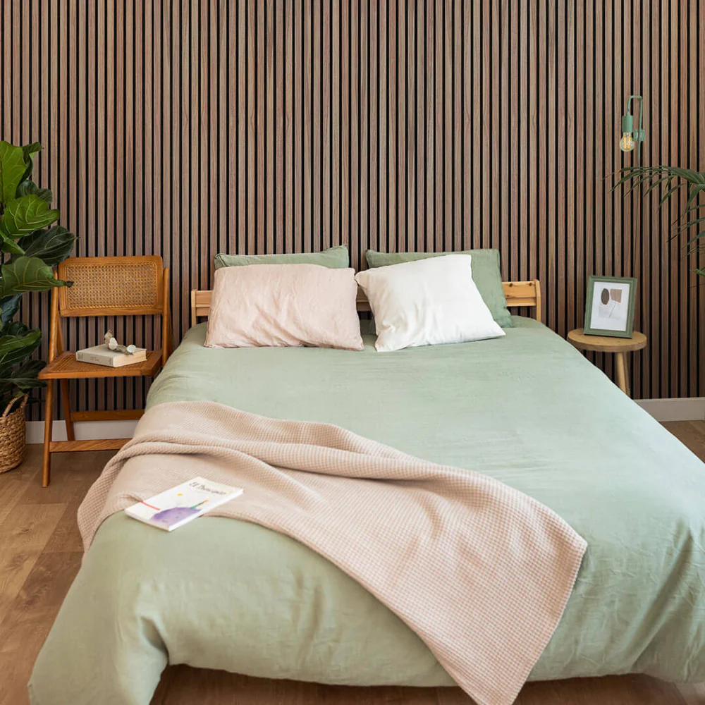 Painel de parede acústico ripado 270cm × 110cm - Acabamento de luxo