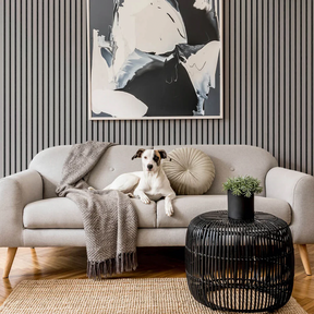 Painel de parede acústico ripado 270cm × 110cm - Acabamento de luxo